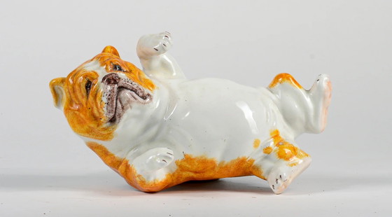 Sculture in Ceramica di Bulldog Stile Guido Cacciapuoti, a Pancia in Su (photo 3 of 10)