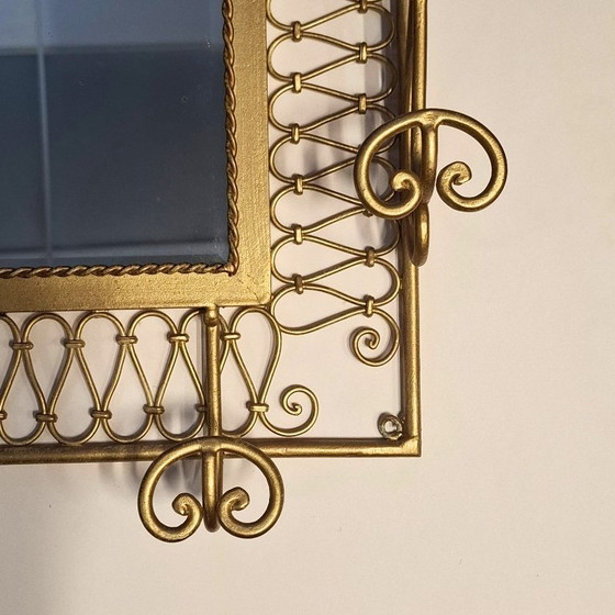 Image 1 of Vintage smeedijzeren kapstok met spiegel en Hoedenrek