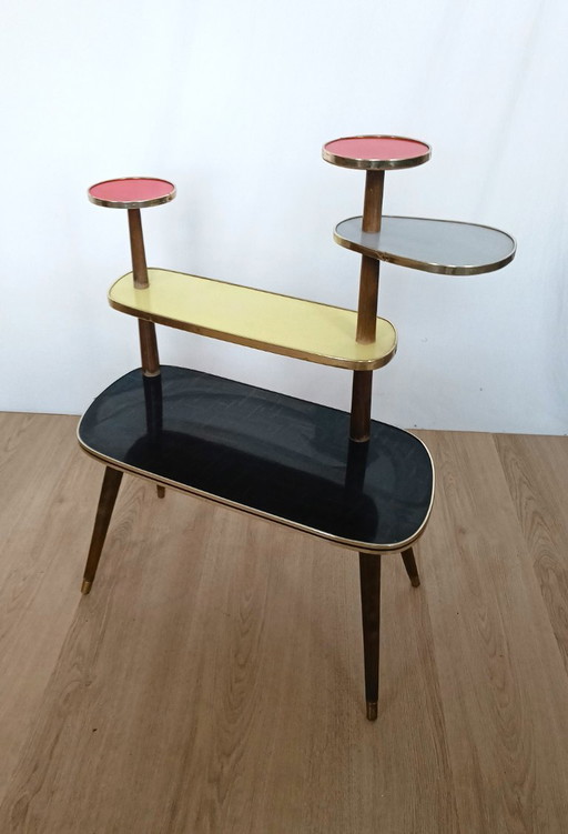 Mesa para plantas de los años 50 con 5 estantes