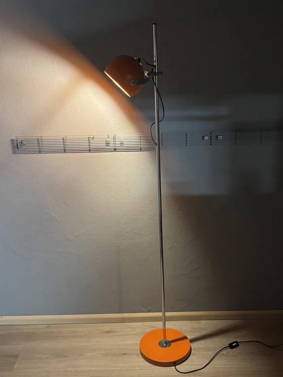 Image 1 of Vintage oranje vloerlamp in space age stijl