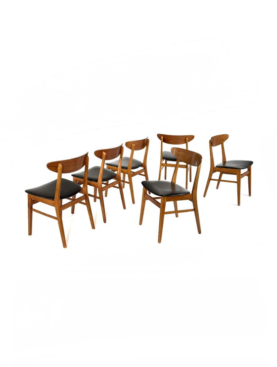 Image 1 of 6x Vintage Eetkamerstoel Model 210, Farstrup ‘60