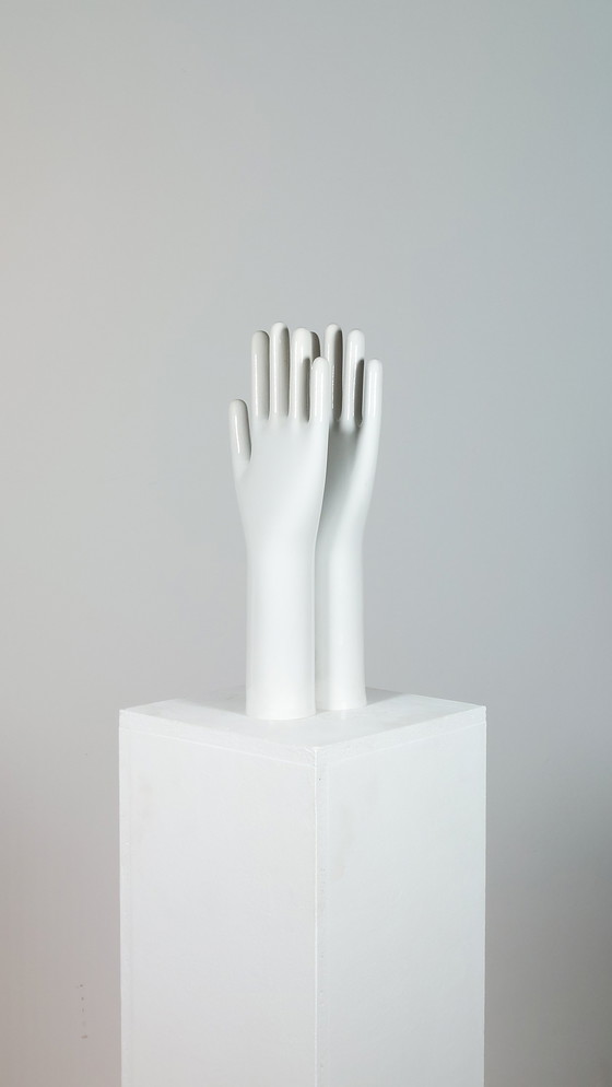 Image 1 of Coppia di mani in porcellana vintage, portagioie, arredamento industriale