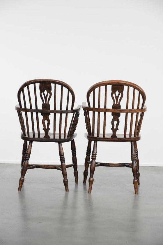 Image 1 of 8 fauteuils Windsor anglais anciens