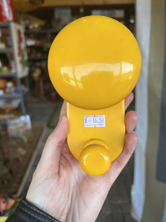 Image 1 of 3 vintage Italian design yellow coat hooks