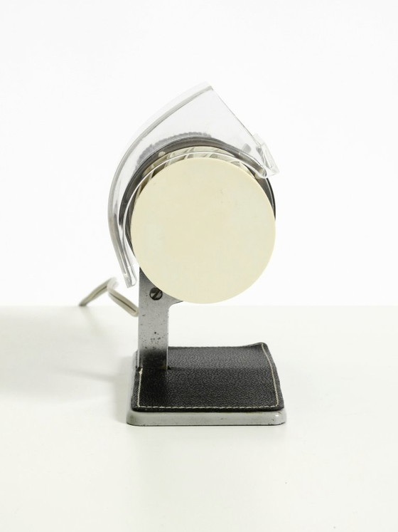 Image 1 of Raro ventilatore da tavolo originale BRAUN HL 1 del 1961, disegnato da Reinhold Weiss, con finitura in pelle.