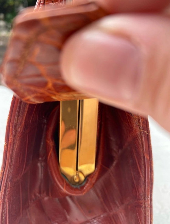 Lancel handtas croco vintage uitstekend – Top handle tassen, Leather (photo 8 of 9)