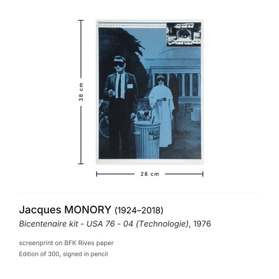 Jacques Monory Signed Screenprint Bicentenaire Kit - USA 76 - 04 (Technologie) – Lithographs & prints, Paper (photo 3 of 5)
