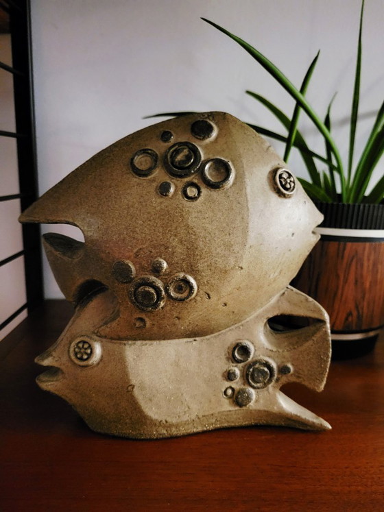 Brutalist ceramic fish sculpture, Emiel (Emmanuel) Laskaris (1960s/1970s), Signed, Decorative Objects (photo 8 of 8)