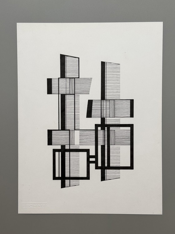 Image 1 of Eugène Eechaut (1928-2019) - 2 Works, Ink, 1987/88