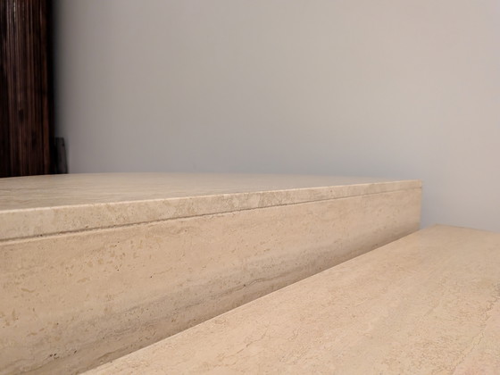 Image 1 of Round travertine table, UP&UP, Italy, 1970s