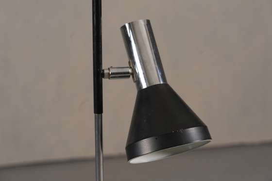 Image 1 of Vintage Black 2 Bulbs Floor Lamp, Germany 1970’s