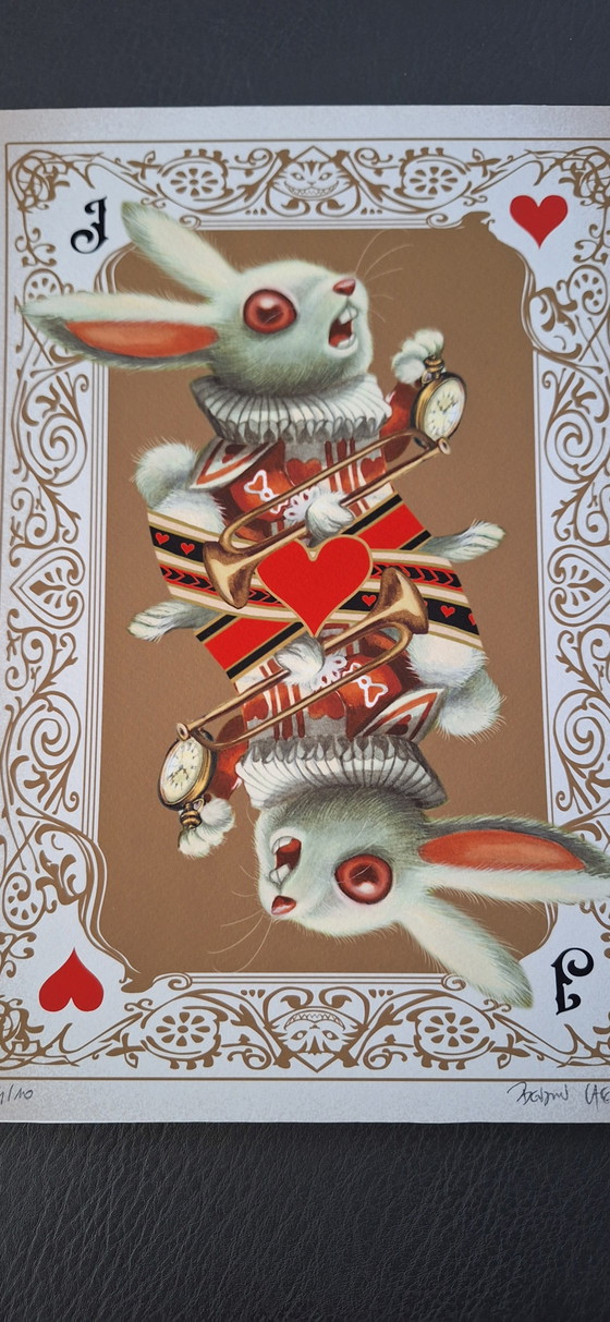 Image 1 of Signierter und nummerierter Kunstdruck von Benjamin Lacombe; Alice, das weiße Kaninchen