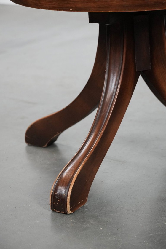 Image 1 of Chesterfield-Bürostuhl im englischen Stil aus Leder und Holz