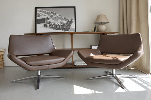 B&B Italia Metropolitan ME84 Armchairs – Pair in Brown Gamma Leather