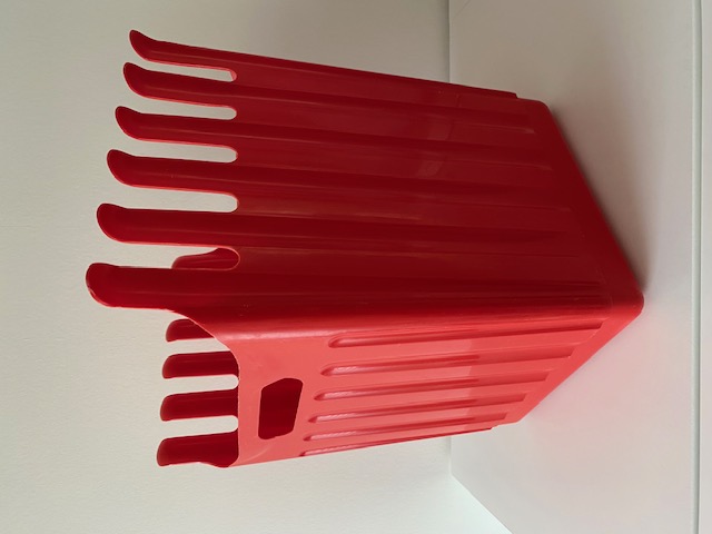 Space Age design trash basket "Gulp" red Sweden