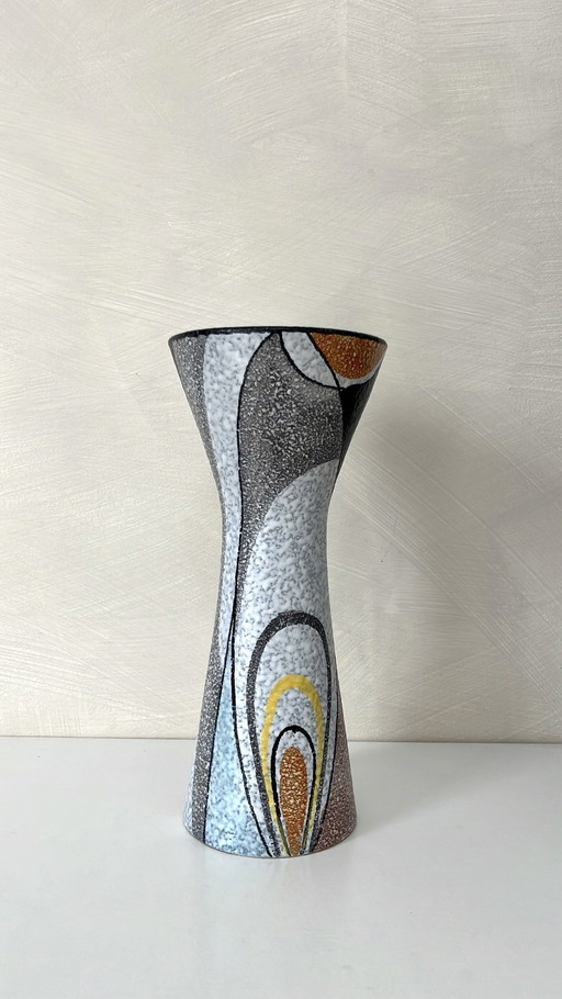 Vase Rumba en céramique colorée Gouda, Hollande années 60