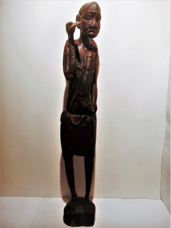 Image 1 of Statues africaines de grands et petits chasseurs/guerriers