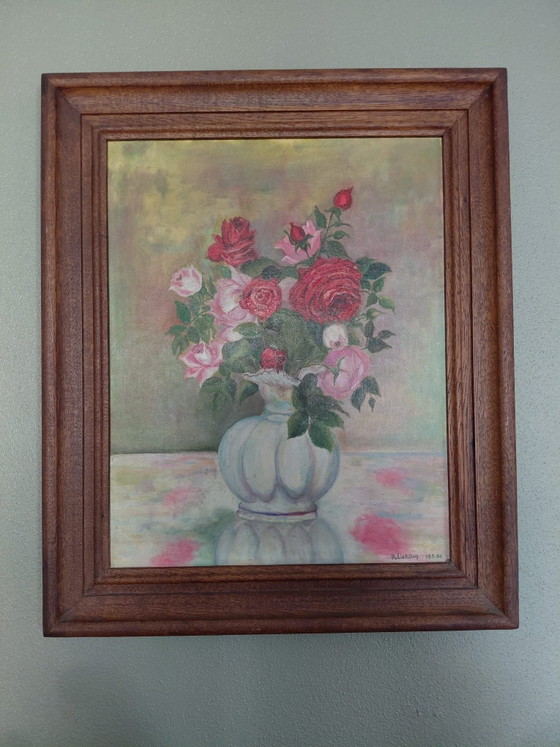 Image 1 of Vintage painting vase flowers from Lierssum