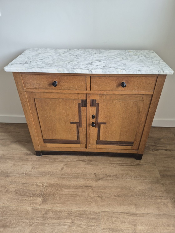 Image 1 of Art Deco cabinet with marble top - 1920s to 1930s