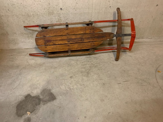 Image 1 of Decorative steerable sled from the U.S.A. 1950s
