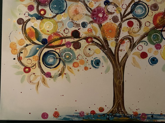 Beautiful XL Painting 'Tree XXL', Monika Spiewak (140x70), Paintings & Drawings, Canvas, Multi Color (photo 7 of 13)