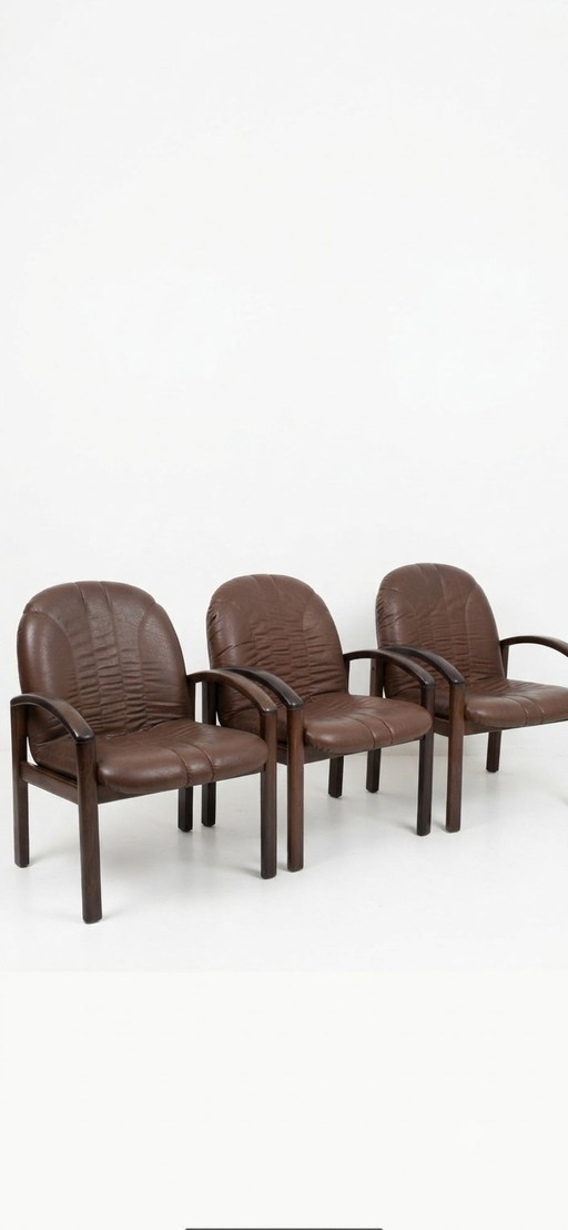 Unique Set of 3 Vintage Bulo Office/Conference Chairs – Postmodern / Memphis Style (Late 80s / Early 90s)