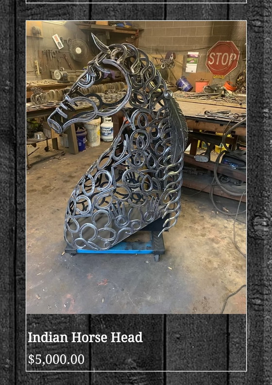 Image 1 of Opera d'arte - CACTUS di Patrick Gray (USA) 2020 - ferri di cavallo/chiodi