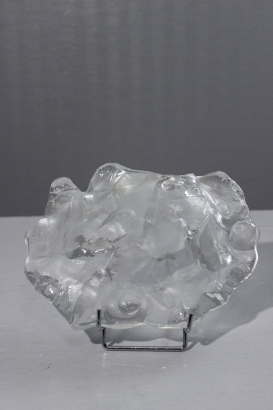 Image 1 of Grote "Fossil" matglazen zakleger ontworpen door Jolanda Prinsen & Walther Glas