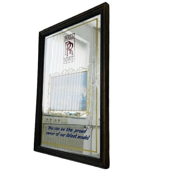Image 1 of Miroir publicitaire Rolls Royce vintage voiture memorabilia 1970