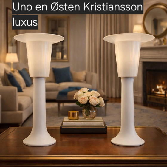 Table lamps are designed by Uno and Østen Kristiansson Luxury – Glass, Plastic (photo 5 of 5)