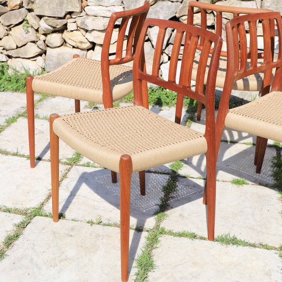 Image 1 of Teakhouten stoelen, model 83, van Niels Otto Møller, 1960