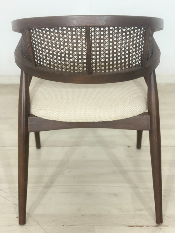 Retro vintage armchair with wickerwork / chair / living room chair / retro armchair – Dining chairs, Wood (photo 7 of 7)