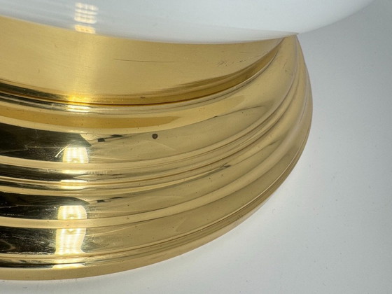 Vintage Ceiling Light - Art Déco / Mid Century Design - 2-bulb E14 - Bauhaus Style, Brass, Glass, Gold (photo 12 of 15)