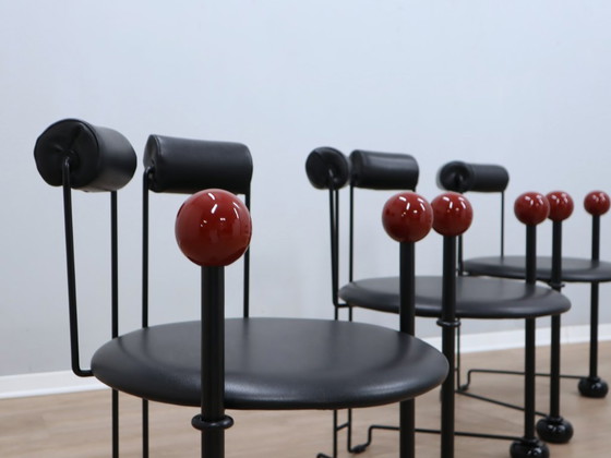 Image 1 of Authentische postmoderne Stühle aus der Memphis-Ära der 1980er Jahre, 4er-Set