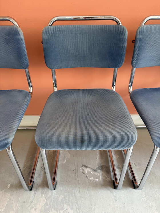 Image 1 of 6 chaises longues originales Gispen Dutch Originals – 4 x 101L + 2 x 201L avec accoudoirs