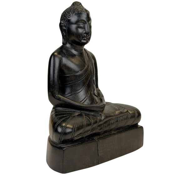 Buda de madera de Sri Lanka en Dhyana Mudra – Mediados del siglo XX – Lote 757 – Esculturas (photo 2 of 8)