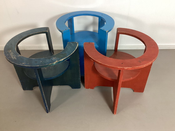 Image 1 of 3 minimalist modernist children's chairs seventies