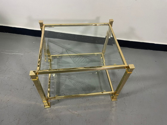 Image 1 of Vintage Brass & Glass Coffee Table 1970s Europe