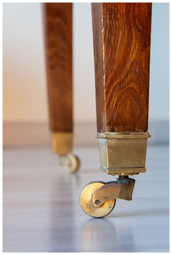 Image 1 of Très jolie table ancienne demi-lune en chêne