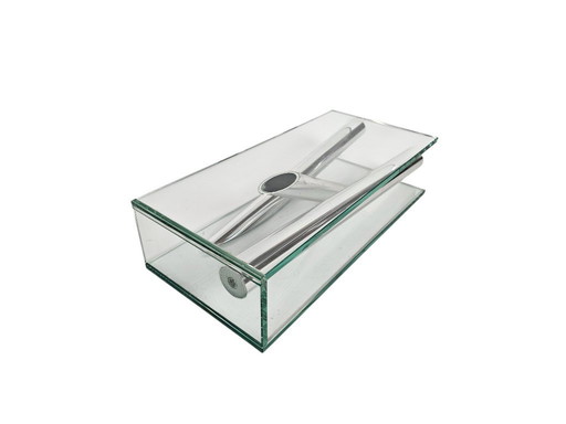 Lisa Mori for Inn - Inn Crystal Glass GmbH - Modernist - glass - crystal - aluminum - vase - 90s