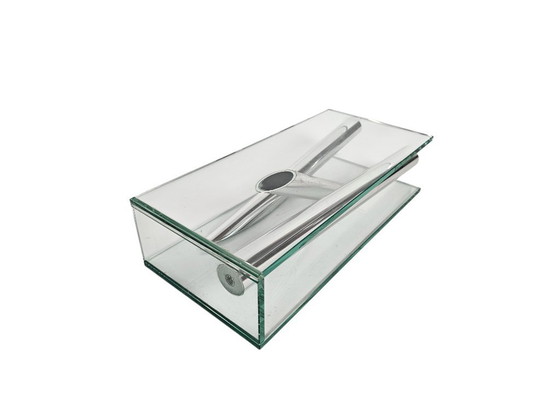 Image 1 of Lisa Mori for Inn - Inn Crystal Glass GmbH - Modernist - glass - crystal - aluminum - vase - 90s