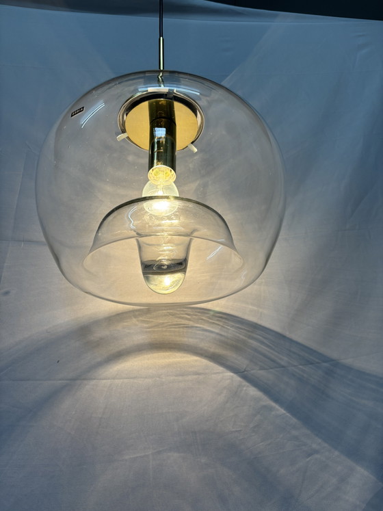 Vintage Doria Leuchten glass pendant lamp Space Age Mid-Century (photo 4 of 13)