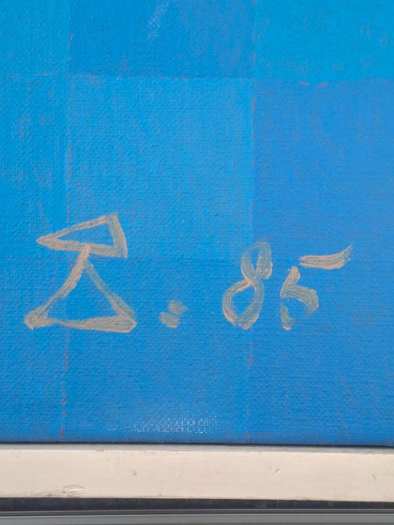 Image 1 of Großformatiges Gemälde von J (Sjef) Toby – Mercedes 180 – Pop-Art-Auto von 1985