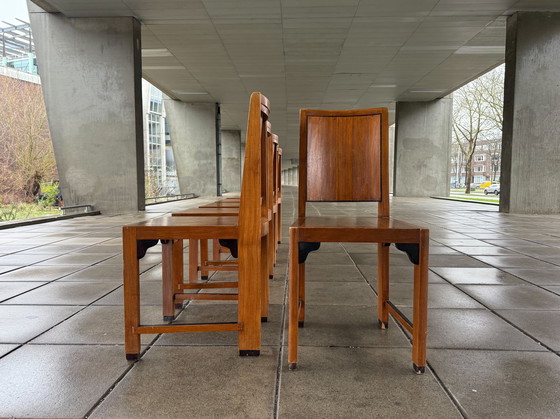 Image 1 of Set of 6 Art Deco dining chairs, Amsterdamse School, 1920s