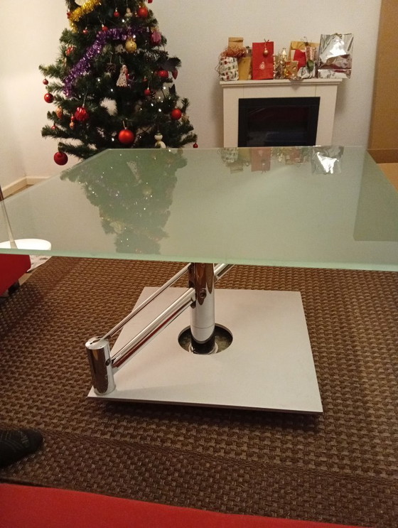 Image 1 of Table basse en verre, hauteur réglable | Design : Ronald Schmitt