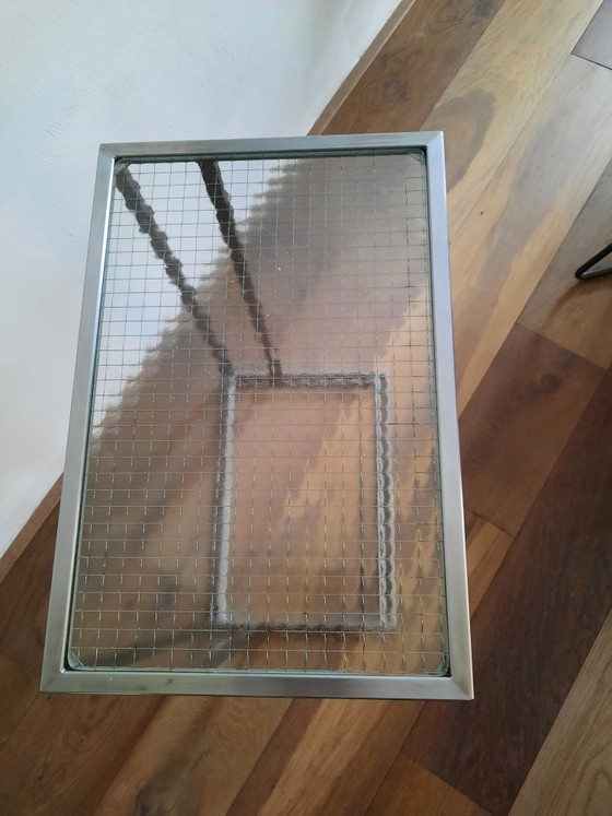 Side table 2 Pieces With Wired Glass – Metal (photo 2 of 5)