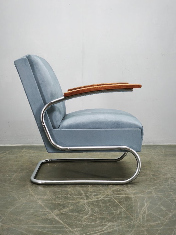 Image 1 of Fauteuil cantilever Bauhaus des années 1930, style Thonet S 411, attribué à Kovona
