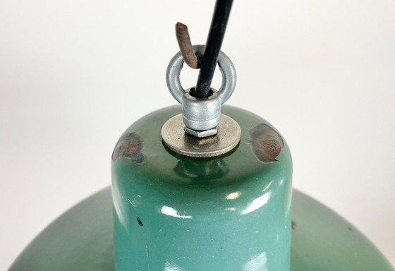 Image 1 of Industrial Petrol Enamel Pendant Lamp, 1960s