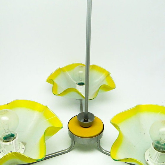 Mid-Century Chandelier From Polam, Poland, 1960s – Glass, Metal (photo 2 of 16)