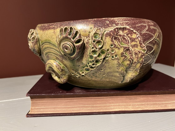 Image 1 of Vntage keramiek unieke schaal vis handgemaakt